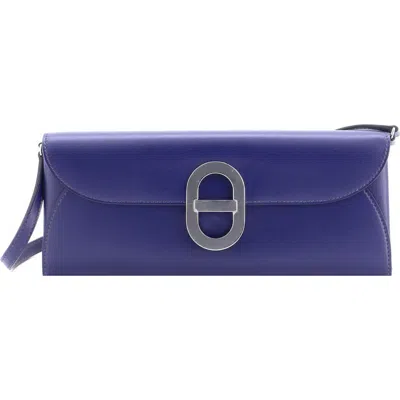 Pre-owned Hermes  Hermes Chaine D'ancre To Go Wallet Tadelakt In Blue