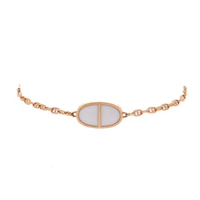 Pre-owned Hermes  Hermes Chaine D'ancre Verso Bracelet 18k Rose Gold With Ceramic