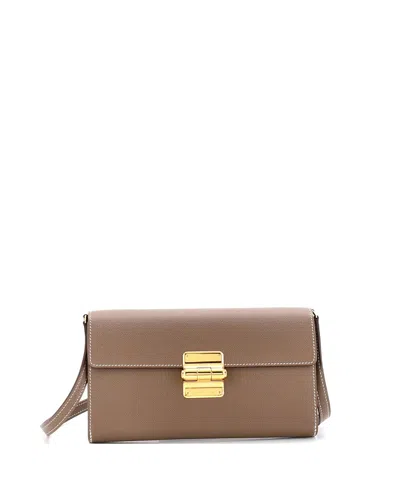 Pre-owned Pre-owned Hermes  Hermes Charniere To Go Pouch Madame In Gray