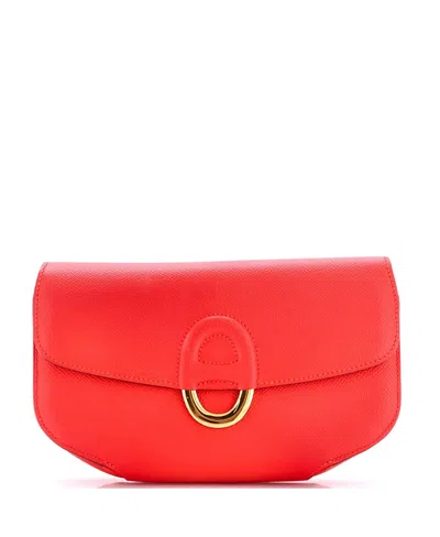 Pre-owned Pre-owned Hermes  Hermes Cherche Midi Clutch Epsom In Red