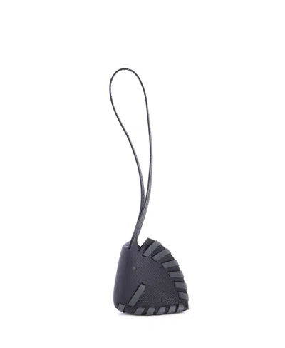 Pre-owned Pre-owned Hermes  Hermes Cheval Tresse Bag Charm Leather In Black