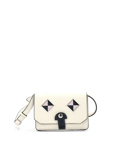 Pre-owned Pre-owned Hermes  Hermes Chien Card Holder With Strap Swift And Chevre Mysore In Neutral