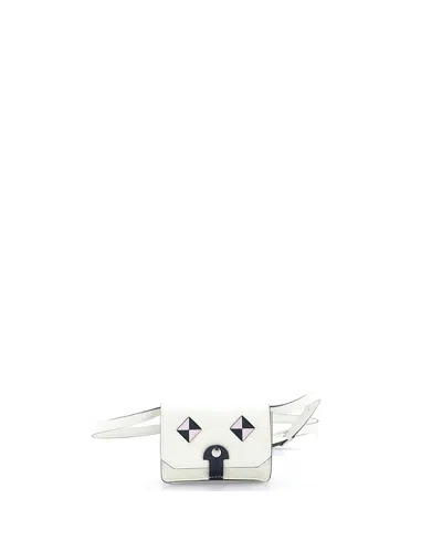 Pre-owned Pre-owned Hermes  Hermes Chien Card Holder With Strap Swift And Chevre Mysore In Neutral