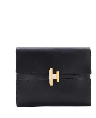 Pre-owned Pre-owned Hermes  Hermes Cinhetic Clutch Villandry Calfskin In Black