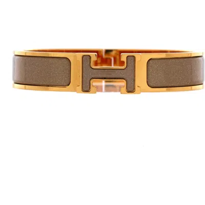 Pre-owned Hermes  Hermes Clic Clac H Bracelet Glitter Enamel Narrow In Multi
