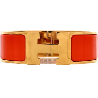 Pre-owned Hermes  Hermes Clic Clac H Bracelet Metal And Enamel Wide In Multi