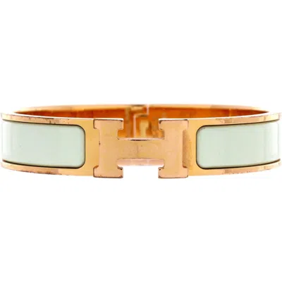 Pre-owned Hermes  Hermes Clic H Bracelet Enamel Narrow In Neutral