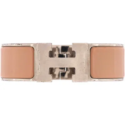 Pre-owned Hermes  Hermes Clic H Bracelet Enamel Wide In Neutral
