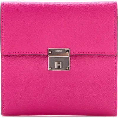 Pre-owned Hermes  Hermes Clic Wallet Chevre Mysore 12 In Purple