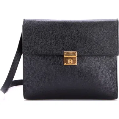 Pre-owned Hermes  Hermes Clic Wallet On Strap Chevre Mysore 16 In Black