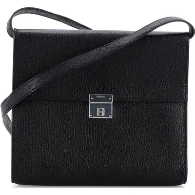 Pre-owned Hermes  Hermes Clic Wallet On Strap Chevre Mysore 16 In Black