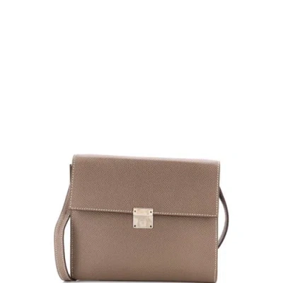 Pre-owned Pre-owned Hermes  Hermes Clic Wallet On Strap Epsom 16 In Brown