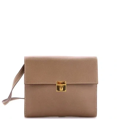 Pre-owned Pre-owned Hermes  Hermes Clic Wallet On Strap Epsom 16 In Grey