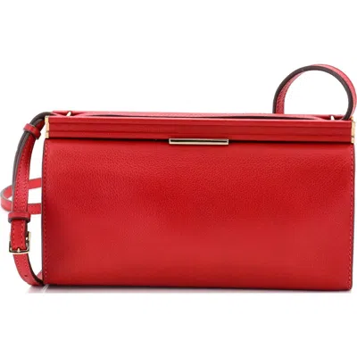 Pre-owned Hermes  Hermes Clic-h Shoulder Bag Evercolor 21 In Red