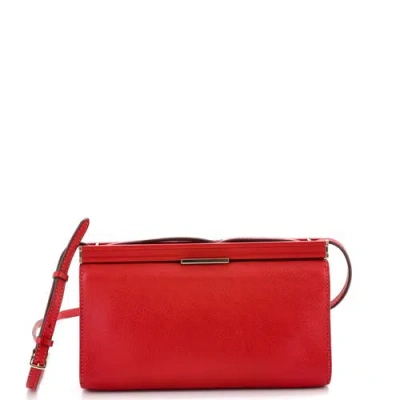 Pre-owned Hermes  Hermes Clic-h Shoulder Bag Evercolor 21 In Red