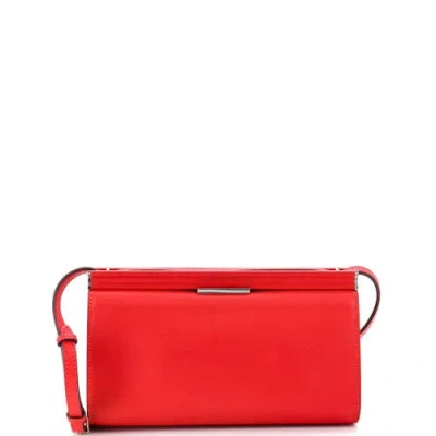 Pre-owned Hermes  Hermes Clic-h Shoulder Bag Evercolor 21 In Red