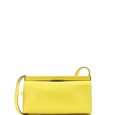 Pre-owned Hermes  Hermes Clic-h Shoulder Bag Evercolor 21 In Yellow