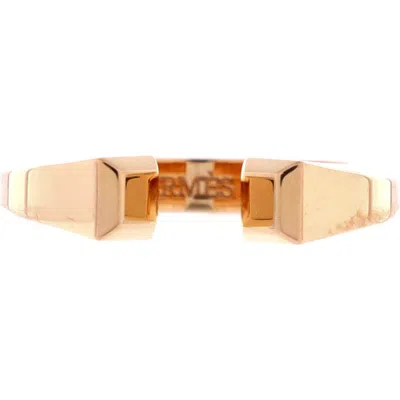 Pre-owned Hermes  Hermes Clou De Forge Ring 18k Rose Gold Small