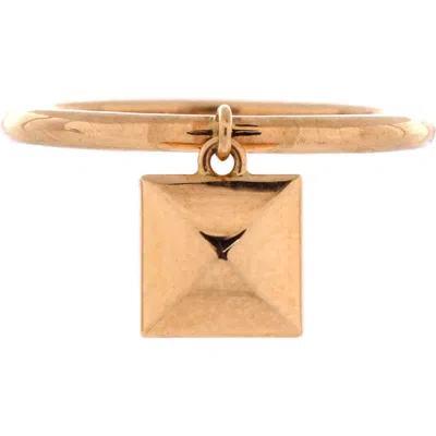 Pre-owned Hermes  Hermes Clou D'h Charm Ring 18k Rose Gold Small