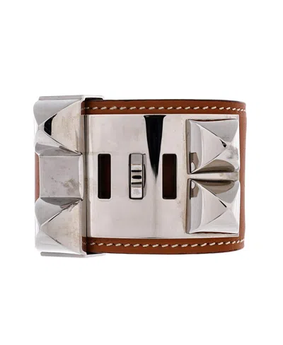 Pre-owned Pre-owned Hermes  Hermes Collier De Chien Bracelet Leather In Brown