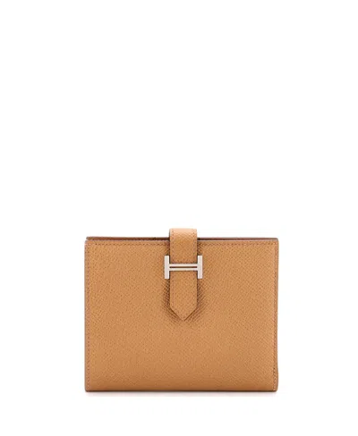 Pre-owned Pre-owned Hermes  Hermes Compact Bearn Wallet Epsom In Brown