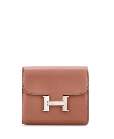 Pre-owned Pre-owned Hermes  Hermes Compact Constance Wallet Tadelakt In Gray
