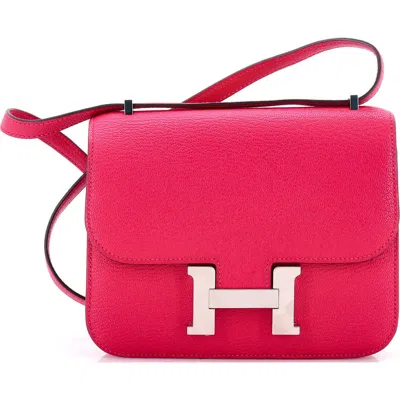 Pre-owned Hermes  Hermes Constance Bag Chevre Mysore 18 In Pink
