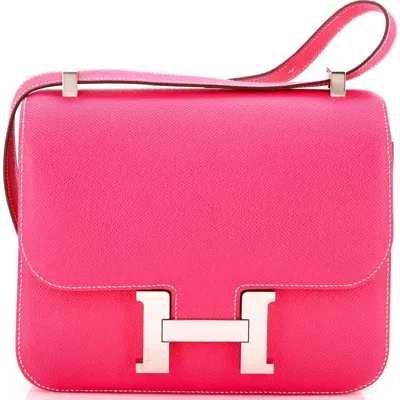 Pre-owned Hermes  Hermes Constance Bag Epsom 24 In Pink