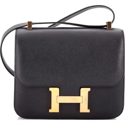 Pre-owned Hermes  Hermes Constance Bag Epsom 24 In Black