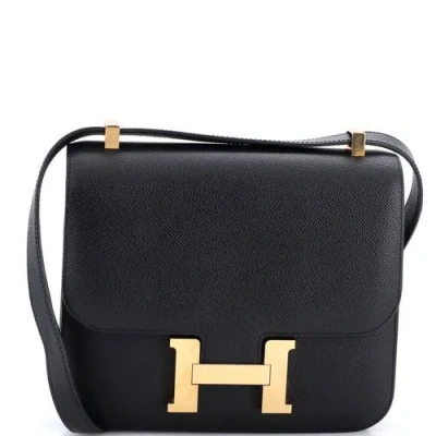 Pre-owned Hermes  Hermes Constance Bag Epsom 24 In Black