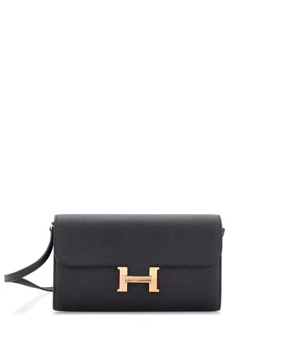 Pre-owned Pre-owned Hermes  Hermes Constance Epsom Leather Wallet In Black