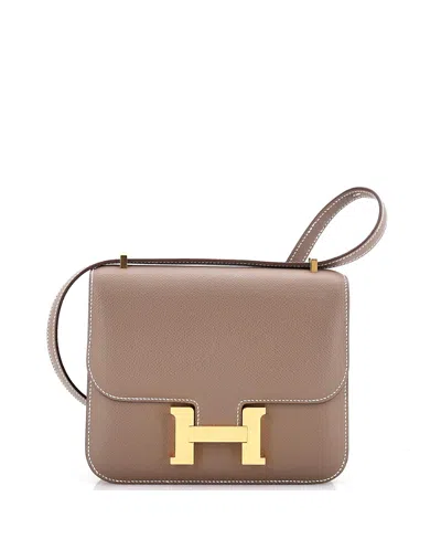 Pre-owned Pre-owned Hermes  Hermes Constance Mini Epsom Leather Shoulder Bag In Gray
