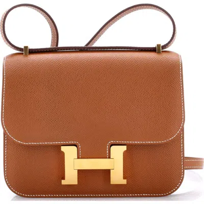 Pre-owned Hermes  Hermes Constance Nm Bag Epsom 18 In Gold