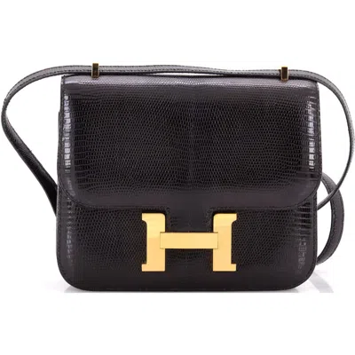Pre-owned Hermes  Hermes Constance Nm Bag Lizard 18 In Black