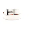 Pre-owned Hermes  Hermes Constance Reversible Belt Leather Medium In White