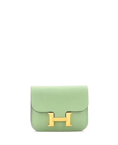 Pre-owned Pre-owned Hermes  Hermes Constance Slim Leather Wallet In Green