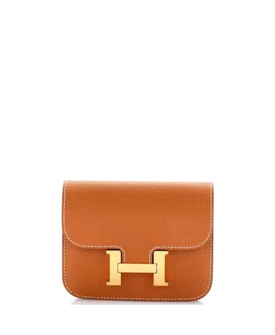 Pre-owned Pre-owned Hermes  Hermes Constance Slim Wallet Epsom In Brown
