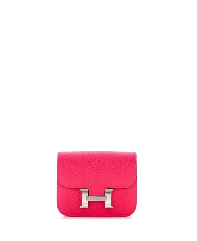 Pre-owned Pre-owned Hermes  Hermes Constance Slim Wallet Epsom In Pink