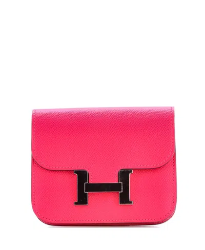 Pre-owned Pre-owned Hermes  Hermes Constance Slim Wallet Epsom In Pink