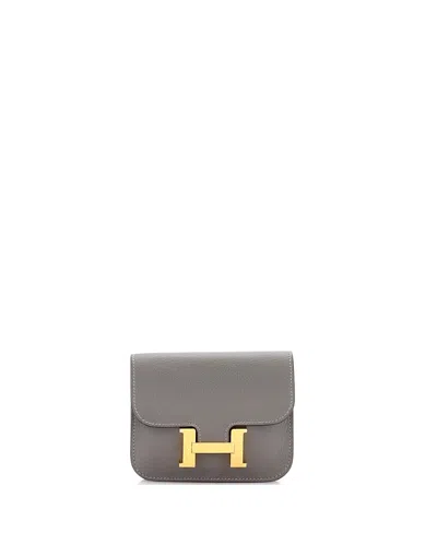 Pre-owned Pre-owned Hermes  Hermes Constance Slim Wallet Evercolor In Gray