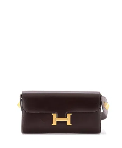 Pre-owned Pre-owned Hermes  Hermes Constance To Go Rock Box Calf Wallet In Brown