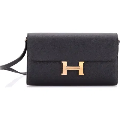 Pre-owned Pre-owned Hermes  Hermes Constance To Go Wallet Epsom In Black