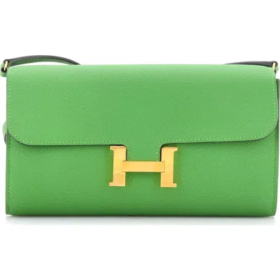 Pre-owned Hermes  Hermes Constance To Go Wallet Epsom In Yellow