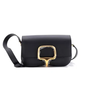 Pre-owned Hermes  Hermes Della Cavalleria Elan Shoulder Bag Epsom In Black