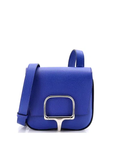 Pre-owned Pre-owned Hermes  Hermes Della Cavalleria Mini Epsom Leather Shoulder Bag In Blue
