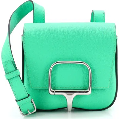 Pre-owned Hermes  Hermes Della Cavalleria Shoulder Bag Epsom Mini In Green