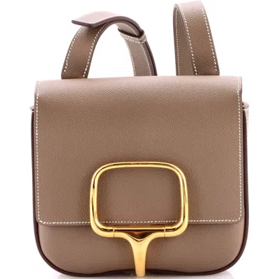 Pre-owned Hermes  Hermes Della Cavalleria Shoulder Bag Epsom Mini In Gray
