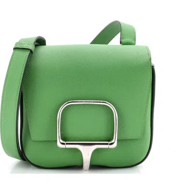 Pre-owned Hermes  Hermes Della Cavalleria Shoulder Bag Epsom Mini In Green