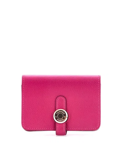 Pre-owned Pre-owned Hermes  Hermes Dogon Card Holder Evercolor In Pink