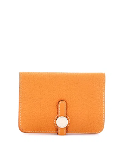 Pre-owned Pre-owned Hermes  Hermes Dogon Compact Wallet Leather In Brown